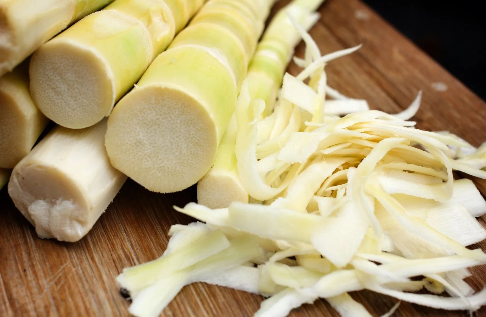 Organic young bamboo shoots harvested in Northeast India, used in traditional fermented dishes.