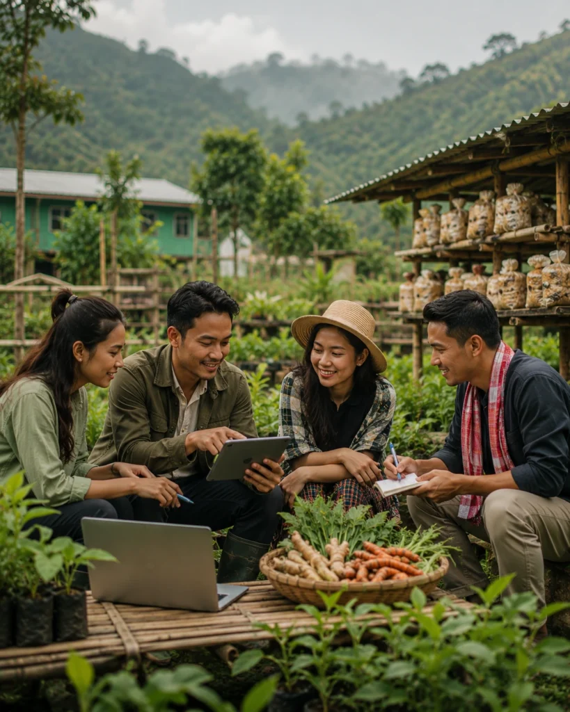 Farmers learning Mittimind Cultivators